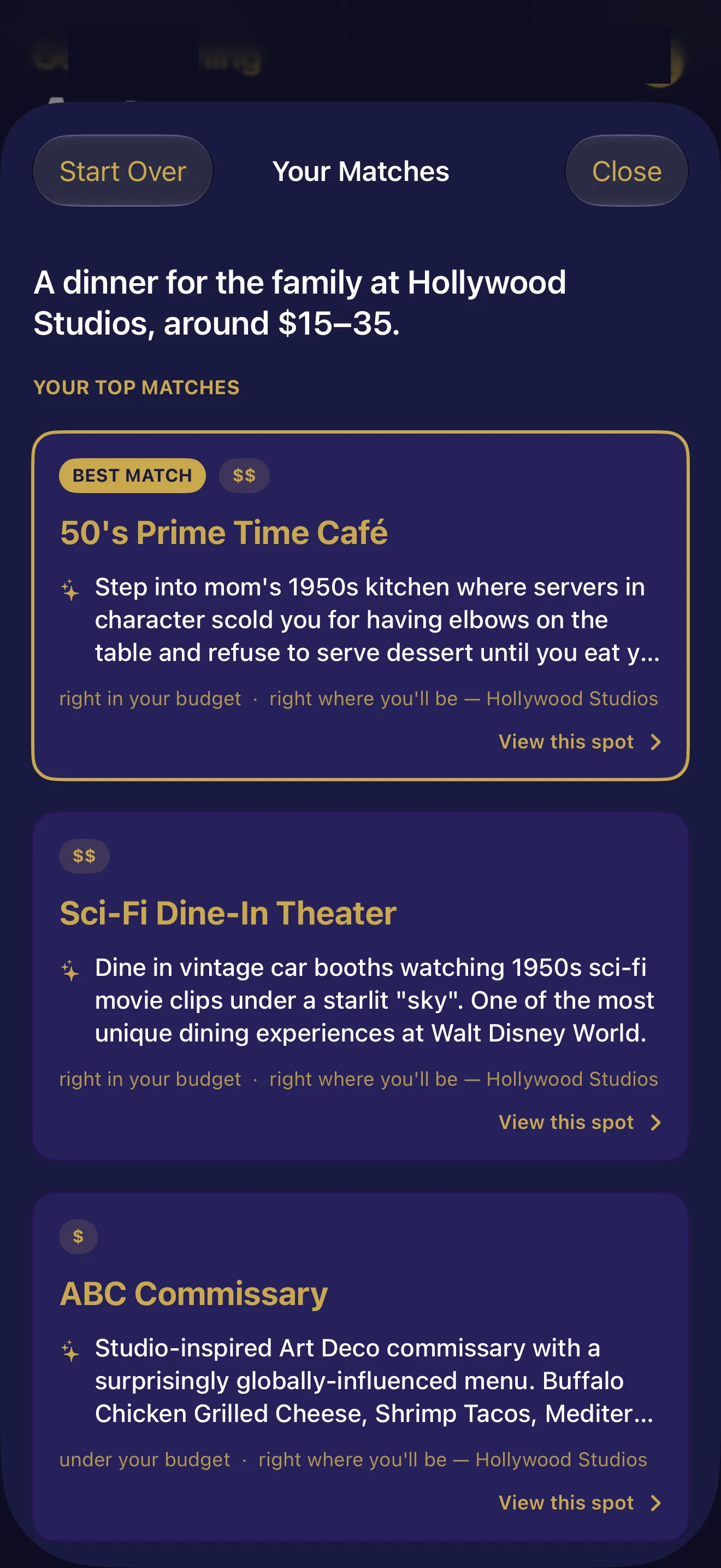 DINING ORACLE