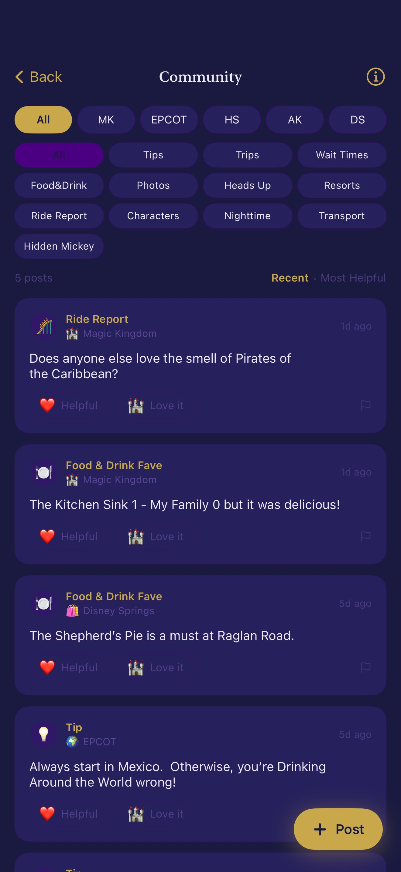 PARK REPORTS